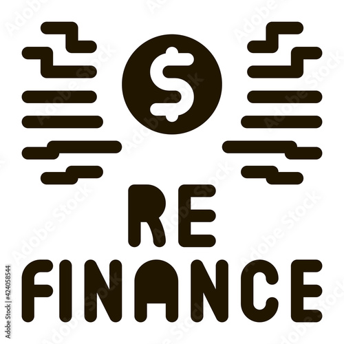 refinancing sign glyph icon vector. refinancing sign sign. isolated symbol illustration