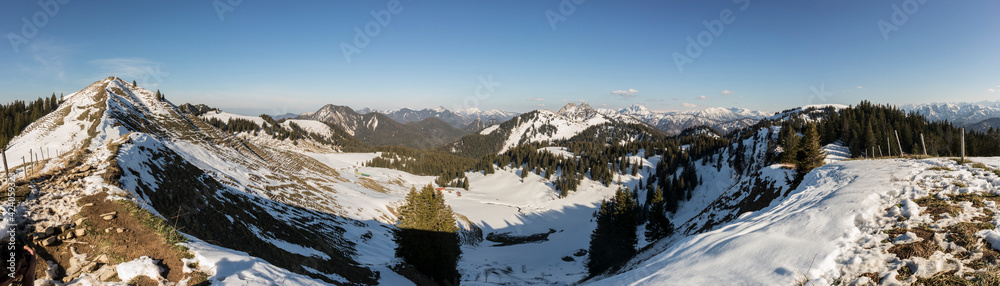 Panorama view Seekarkreuz mountain in Bavaria, Germany