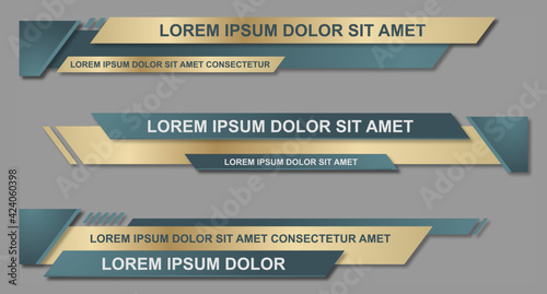Modern geometric lower third banner template design. Colorful lower thirds set template vector. Vector illustration