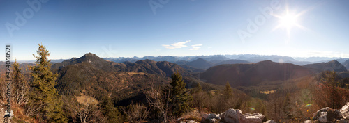 Panorama view Rabenkopf mountain in Bavaria, Germany