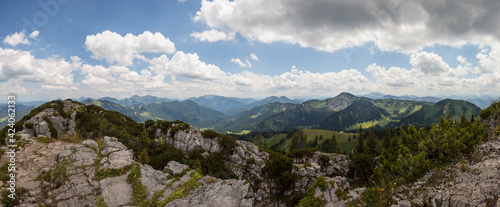 Fototapeta Naklejka Na Ścianę i Meble -  Panorama view Wallberg mountain in Bavaria, Germany