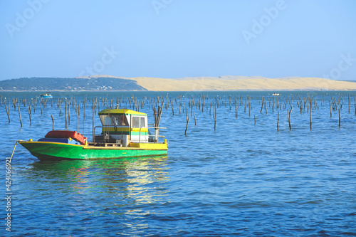 Bassin d'Arcachon and Dune du Pyla, view from the Cap-Ferret point, Bordeaux, Gironde, France photo