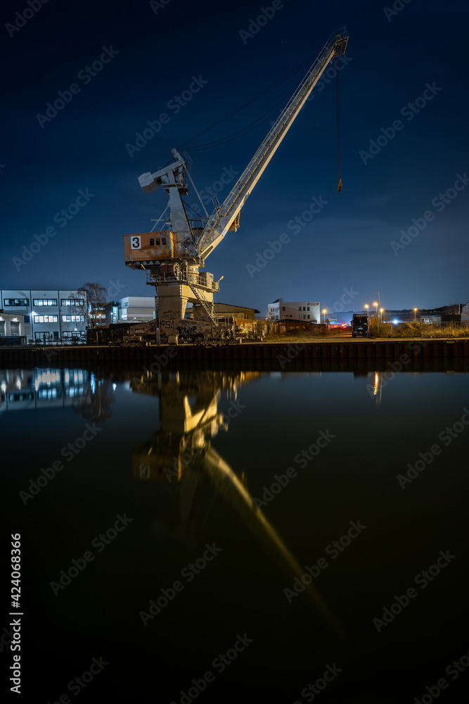 Lindener Hafen in Hannover bei Nacht