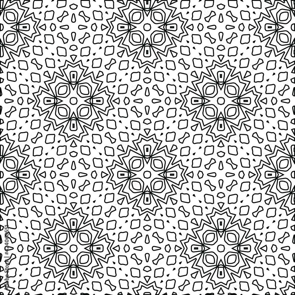 Geometric vector pattern with triangular elements. Seamless abstract ornament for wallpapers and backgrounds. Black and white colors. Geometric vector pattern with triangular elements. Seamless abstract ornament for wallpapers and backgrounds. Black and white colors.