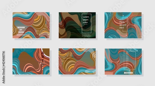 Set of horizontal a4 covers  brochure  flyer template design with abstract background