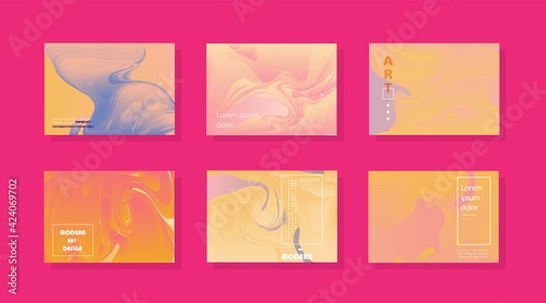 Set of horizontal a4 covers, brochure, flyer template design with abstract background