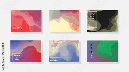 Set of horizontal a4 covers, brochure, flyer template design with abstract background