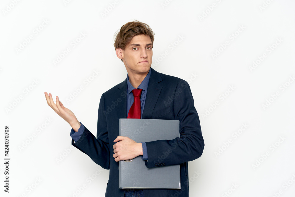 business man in suit documents self-confidence office business man in suit documents self-confidence office