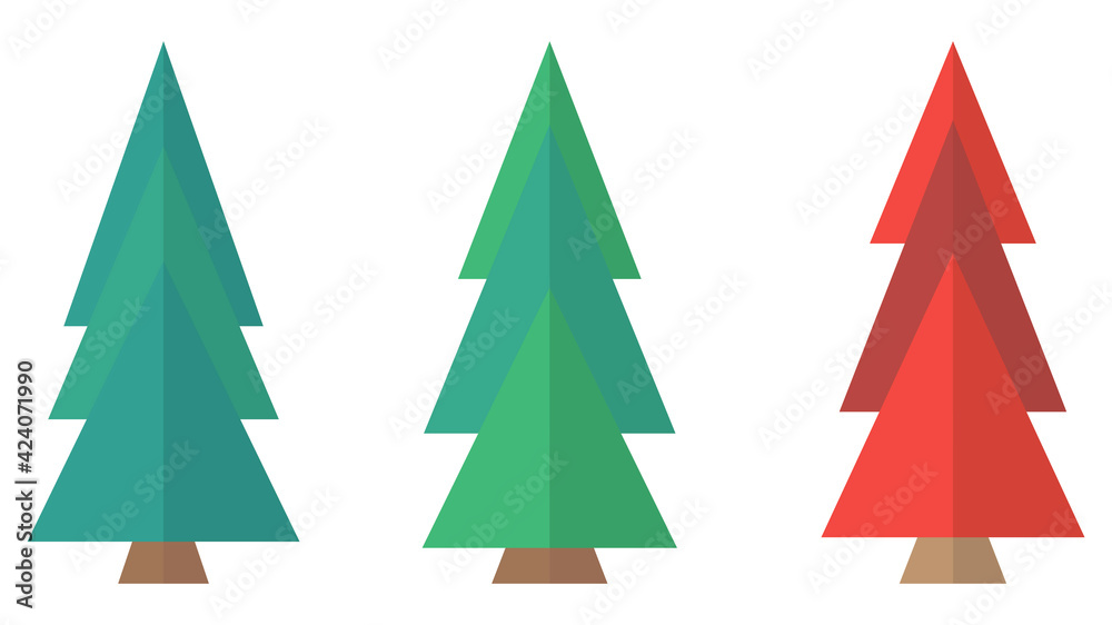 Christmas trees over white background vector illustration