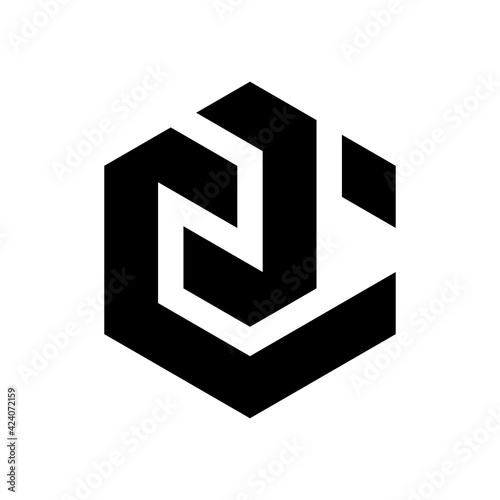 Letter CJ JC logo template