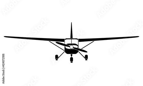 Light aircraft with propeller icon, vector illustration