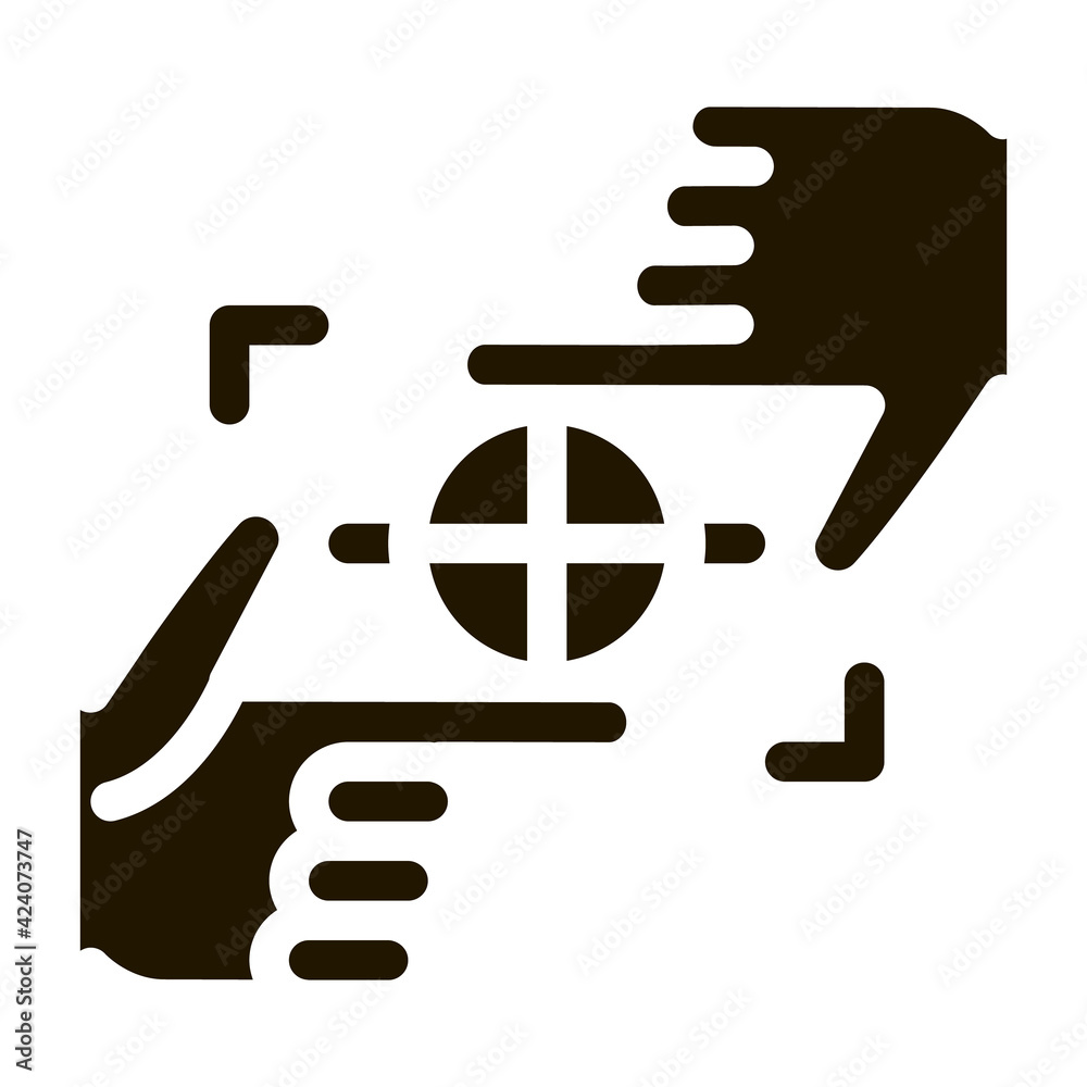 Fototapeta premium target focusing glyph icon vector. target focusing sign. isolated symbol illustration