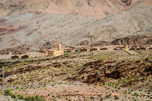 Abandoned minery village of Aouli near Midelt in Morocco photo