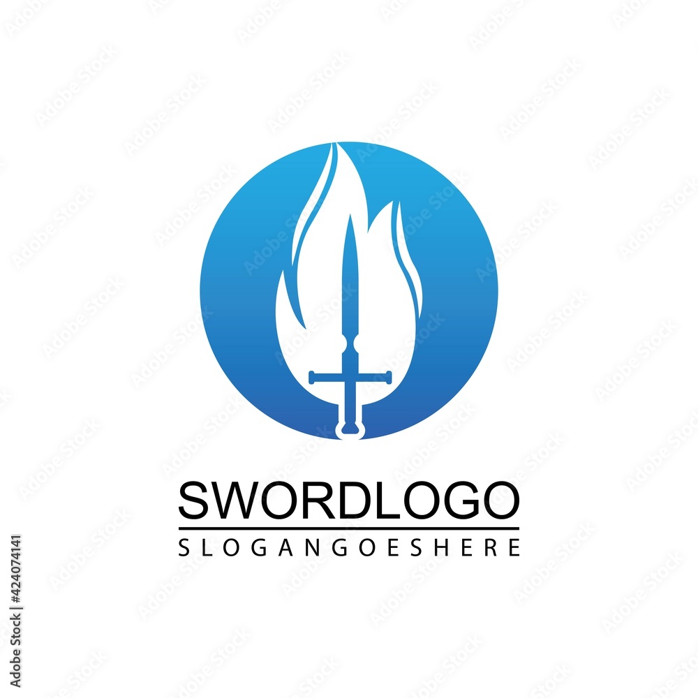 Sword Fire Logo Vector Template Design Sword Fire Logo Vector Template Design