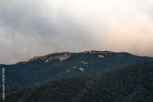 clouds in the mountains