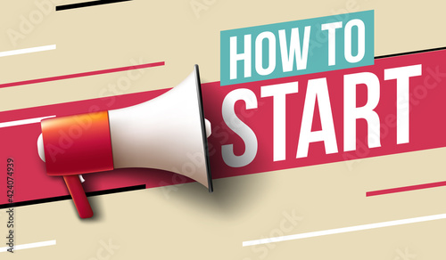 "How to start" banner with megaphone