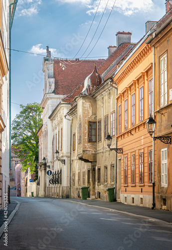 Street view of the city of Zagreb in Croatia