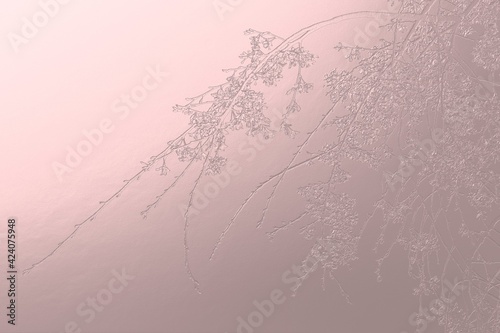 Metallic pink background with 3d processed cherry blossom branches