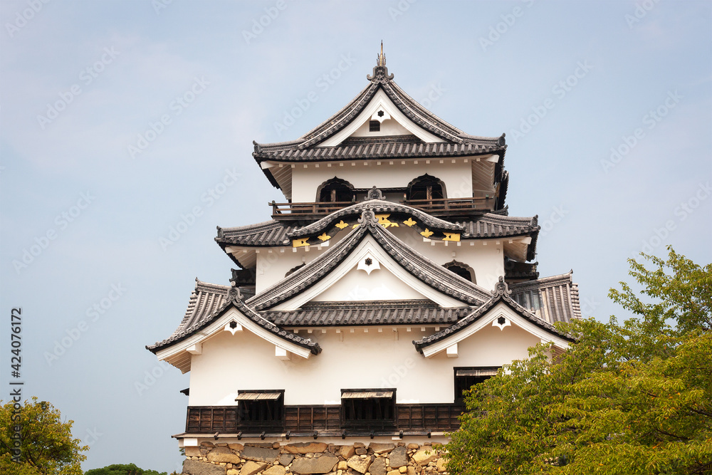 The Keep of Hikone Castle in Shiga, Japan