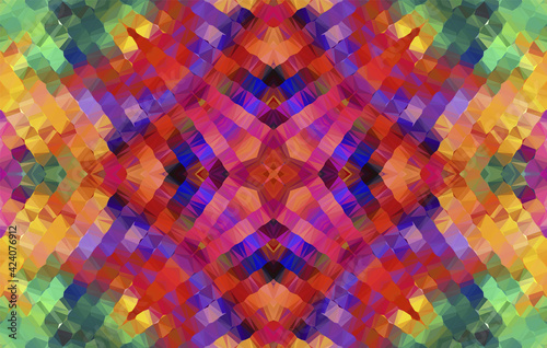 Geometric design  Mosaic of a vector kaleidoscope  abstract Mosaic Background  colorful Futuristic Background  geometric Triangular Pattern. Mosaic texture. Stained glass effect. Vector.