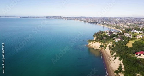Wallpaper Mural Aerial view of a quiet suburb along a beautiful harbour. Auckland, New Zealand. Torontodigital.ca