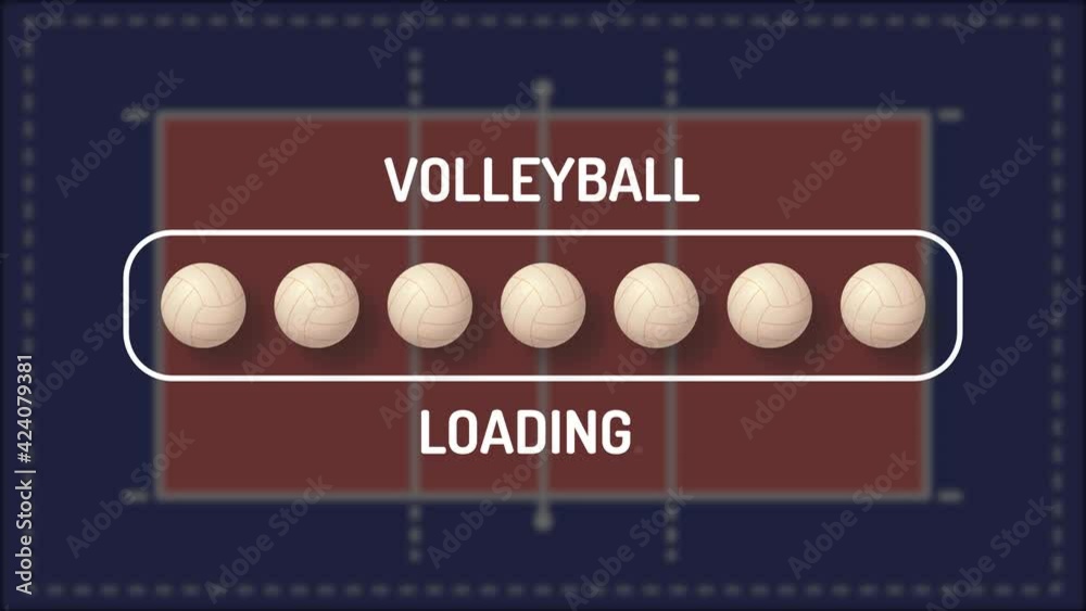 Volleyball progress bar. Volleyball loading bar illustration motion