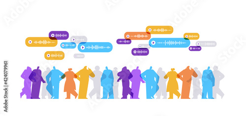 people communicate by voice messages audio chat application social media online communication