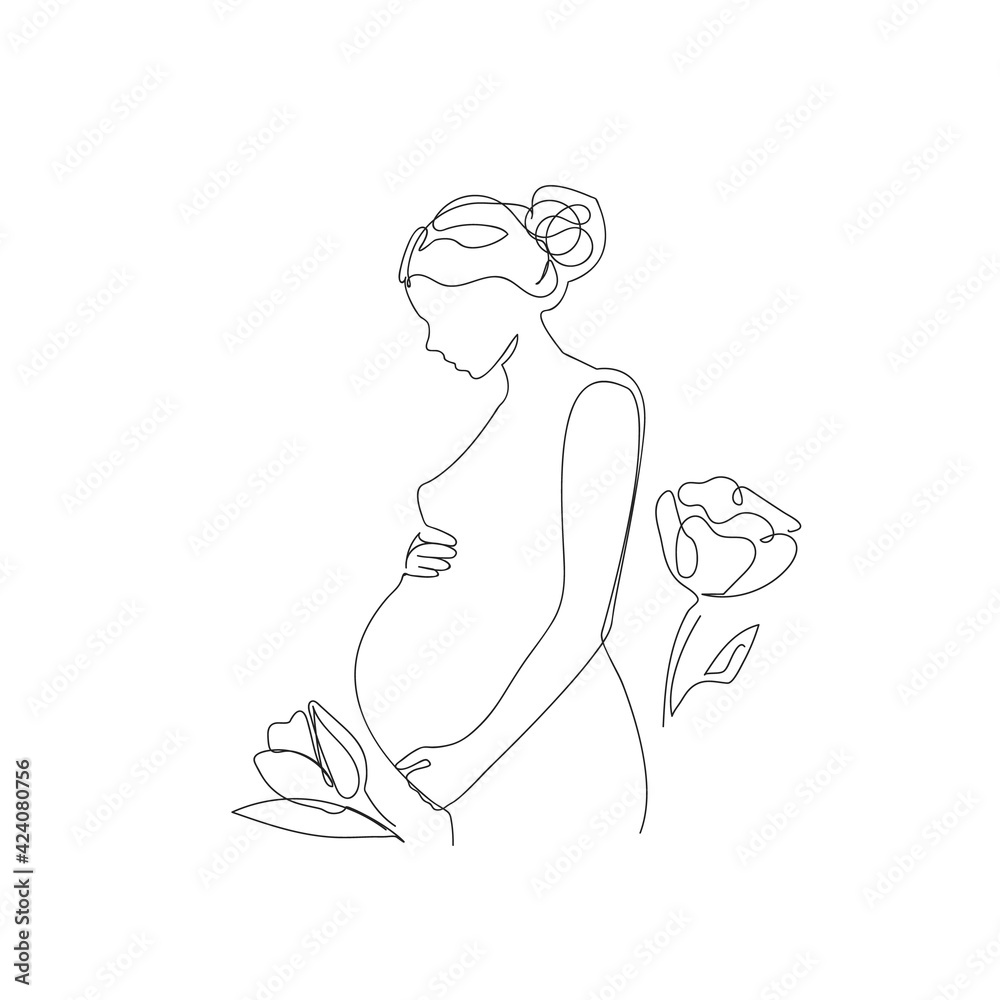 Woman side portrait pregnancy Stock Vector Images - Alamy