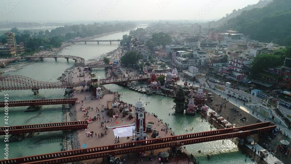 Ville d'Haridwar état de l'Uttarakhand en Inde vue du ciel