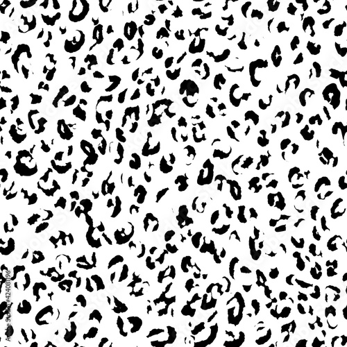 Abstract modern leopard seamless pattern. Animals trendy background. Black and white decorative vector illustration for print  card  postcard  fabric  textile. Modern ornament of stylized skin