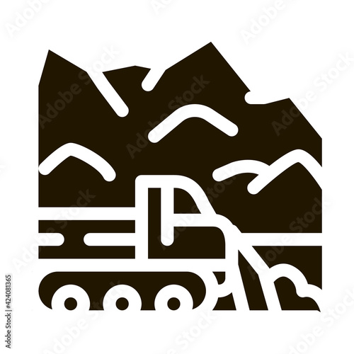 snow blower truck glyph icon vector. snow blower truck sign. isolated symbol illustration