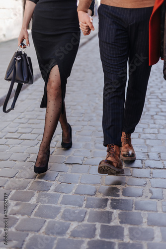 Classic style women and men clothes, footwear, shoes