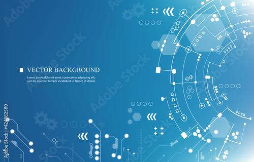 Abstract vector technology communication network.Cyber technology background