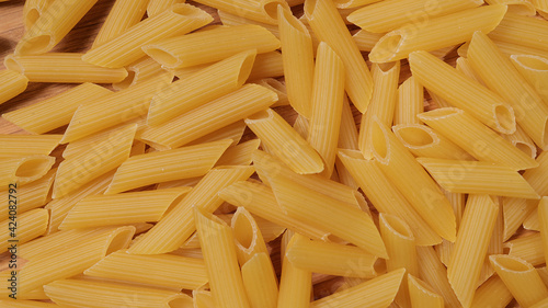 Italian pasta in top-down close up view - beautiful background - studio photography