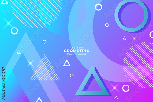 Gradient Abstract Geometric Background Shiny Blue and Purple with Glow Effect