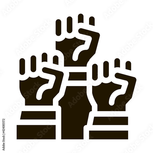 multiracial fists glyph icon vector. multiracial fists sign. isolated symbol illustration