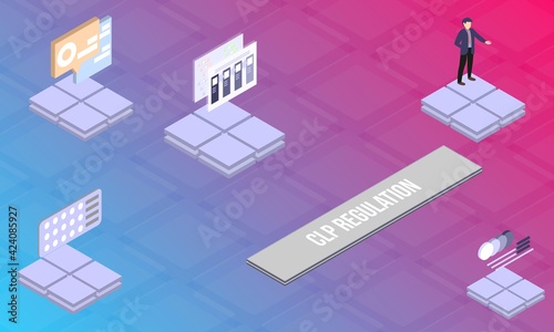 CLP Regulation concept on abstract design