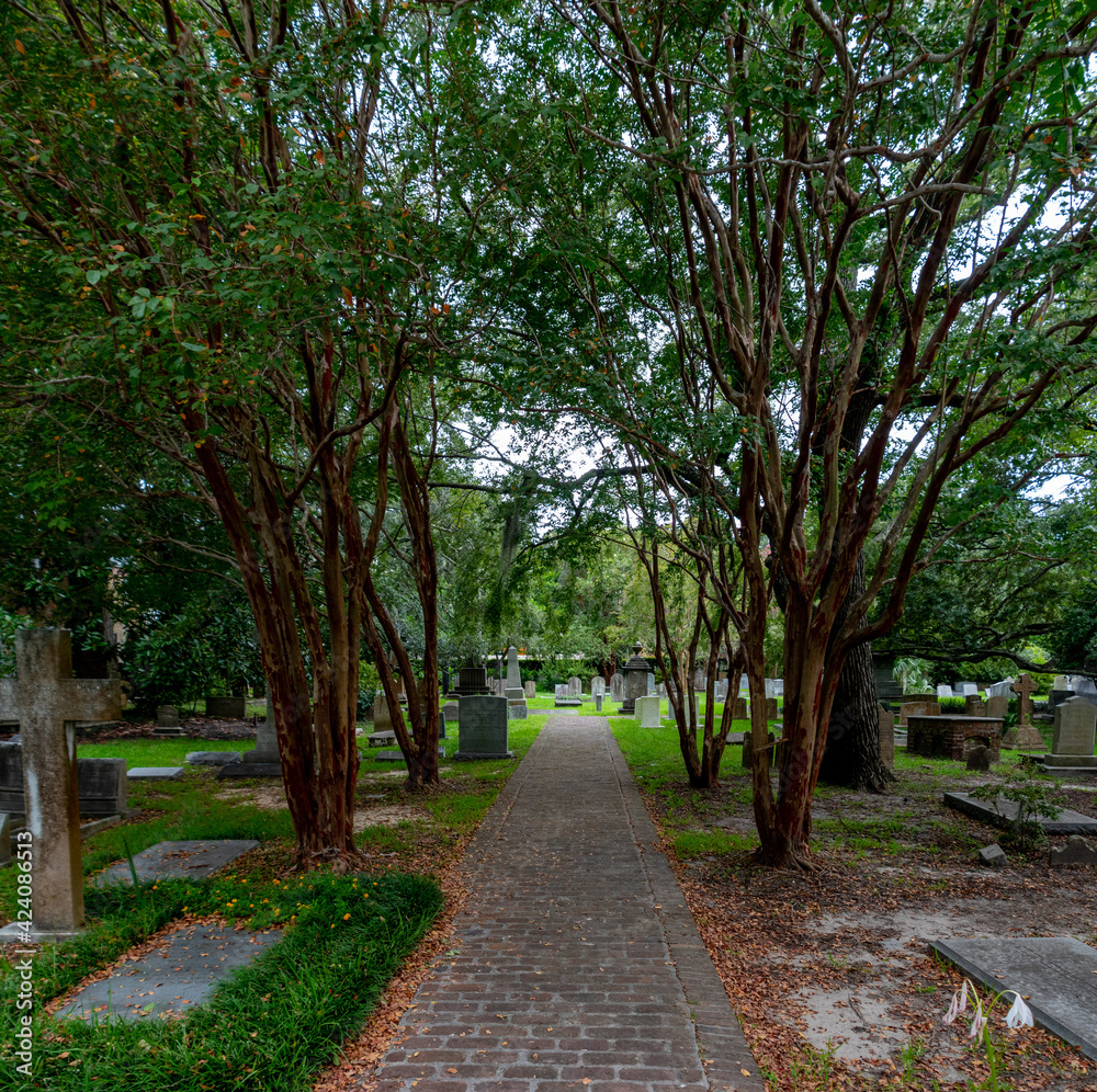 The old graveyard at Saint Philip's Church in Charleston, South Carolina