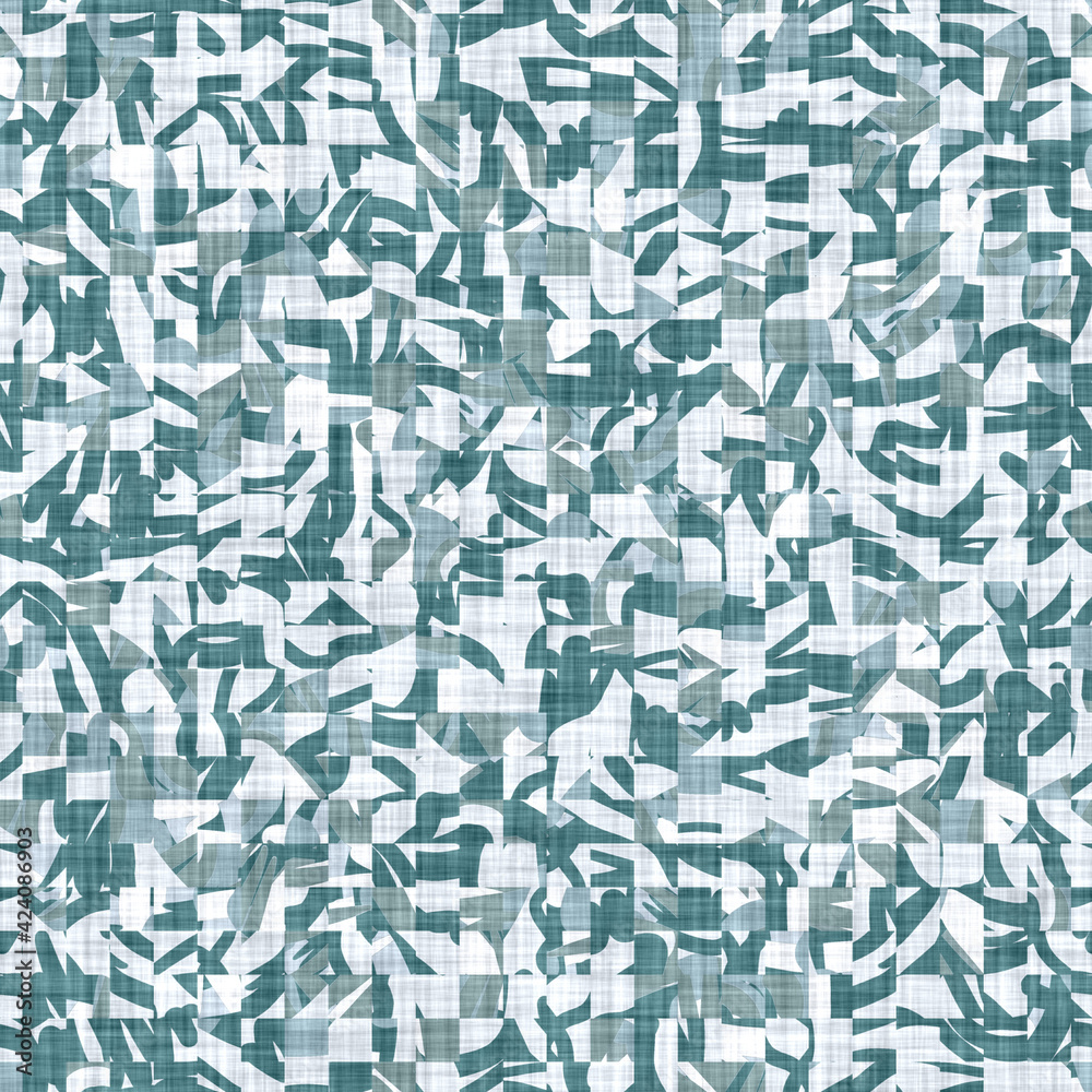 Aegean teal tonal geo patterned linen texture background. Summer coastal living style home decor fabric effect. Sea green wash grunge distressed mottled grid. Decorative textile seamless pattern
Aegean teal tonal geo patterned linen texture background. Summer coastal living style home decor fabric effect. Sea green wash grunge distressed mottled grid. Decorative textile seamless pattern