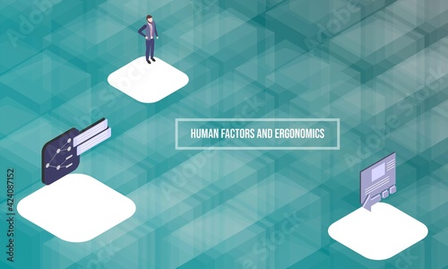 Human factors and ergonomics concept on abstract design
