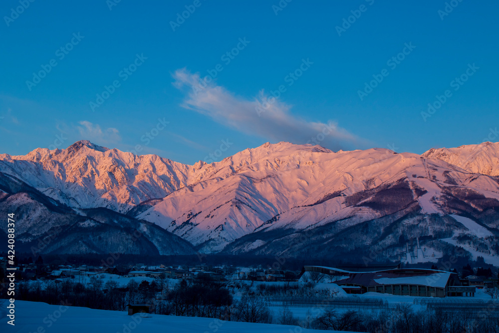 mountains in the snow