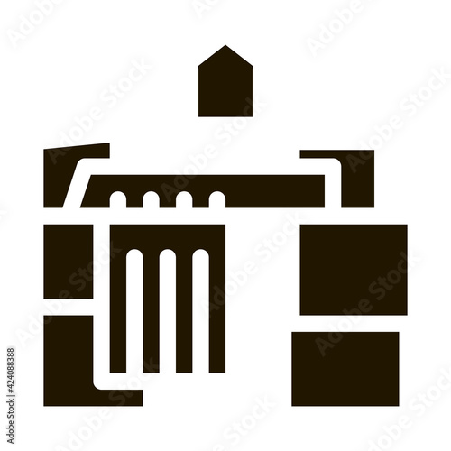 homeless cardboard house glyph icon vector. homeless cardboard house sign. isolated symbol illustration