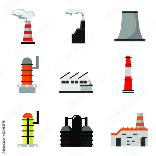 a vector pack of industrial factory suitable for use as a complement to industrial icons for your designs,You can change the color and shadow according to your needs