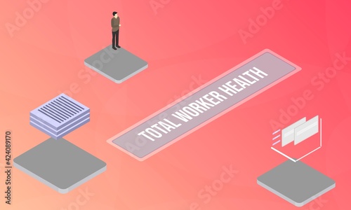 Total Worker Health concept on abstract design