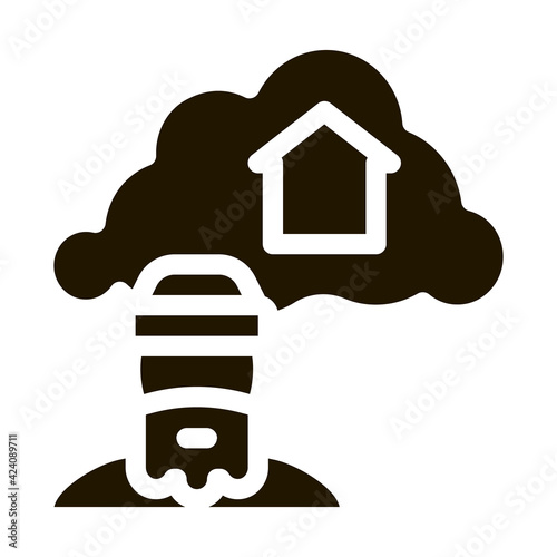 homeless dreaming about home glyph icon vector. homeless dreaming about home sign. isolated symbol illustration
