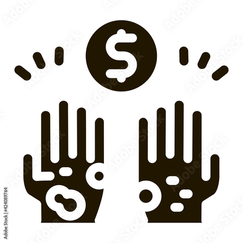 homeless hands ask for money glyph icon vector. homeless hands ask for money sign. isolated symbol illustration