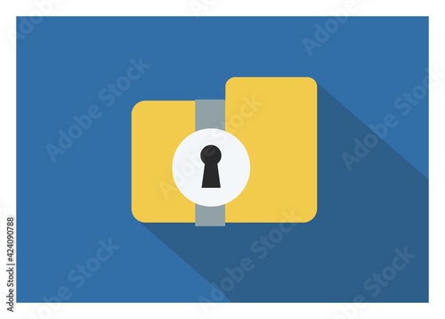 Locked folder. Simple flat illustration.