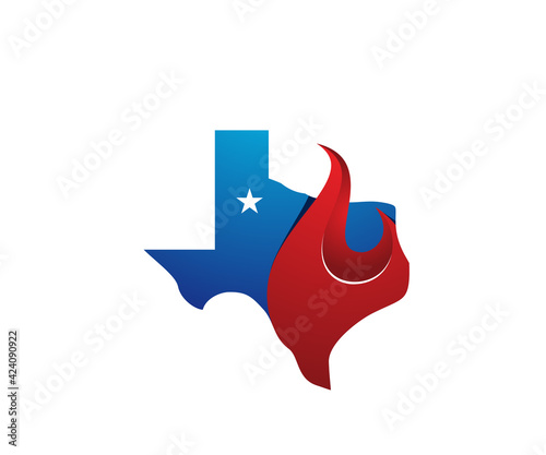 fire texas icon logo design template