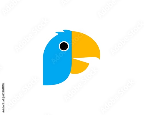 simple parrot head vector