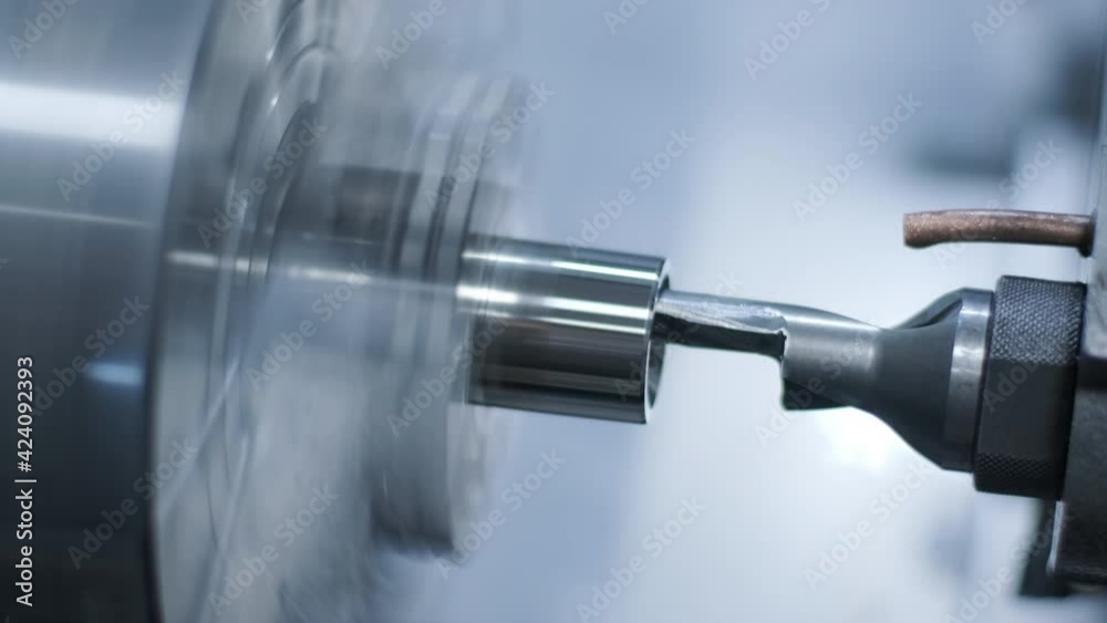 Metal lathe close-up. Lathe, metal processing Metal lathe close-up. Lathe, metal processing